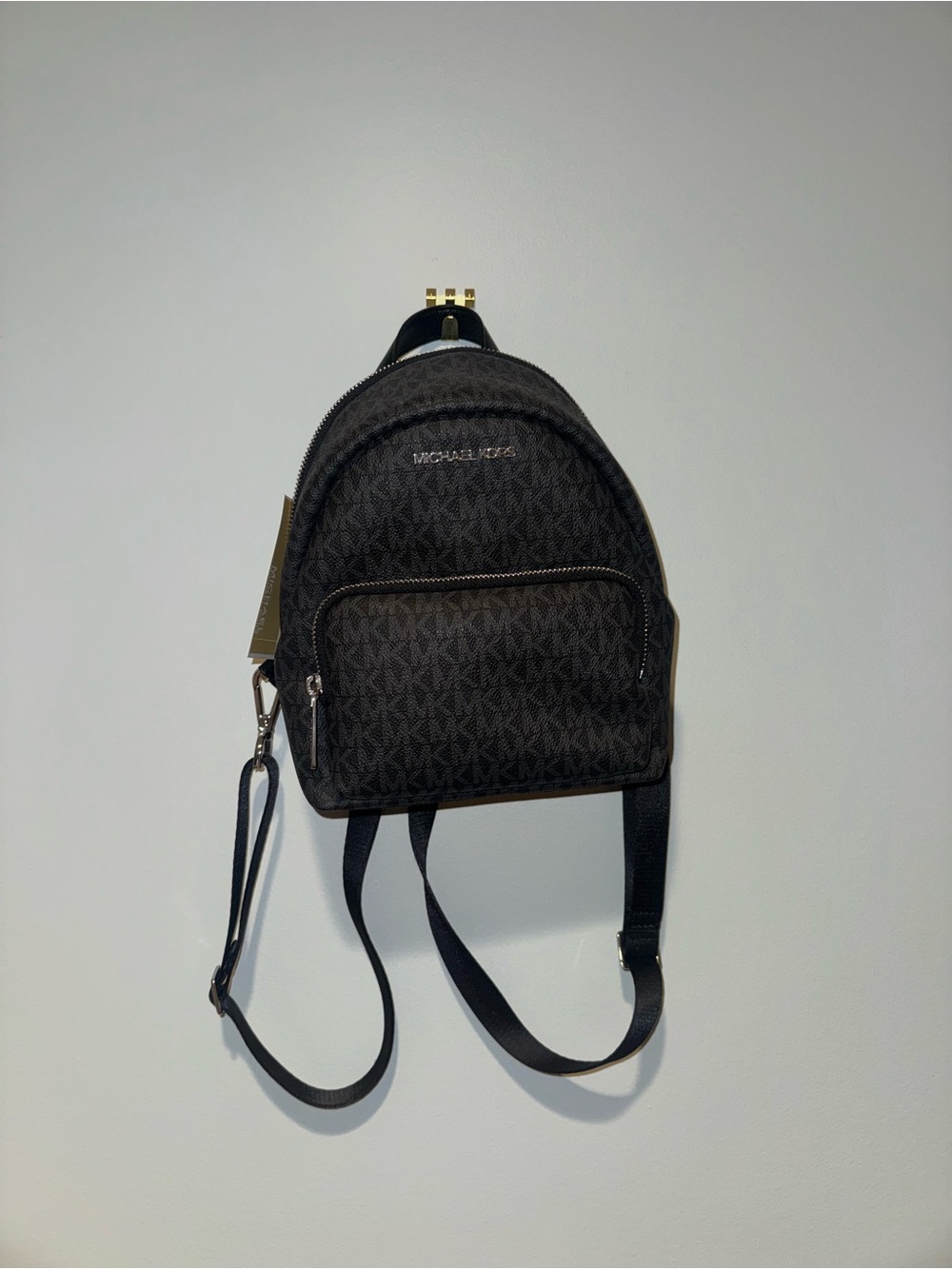 Michael Kors Black MK Logo Mini Backpack with Silver Hardware — “Erin”— NWT - Picture 3 of 5